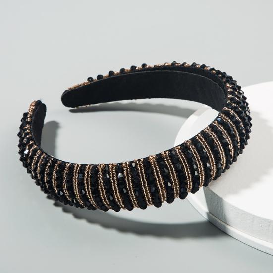 Handmade Braided Elegant Girls Hair Hoop Full Faux Crystal Beads Decor Luxury Hairband Hair Accessories