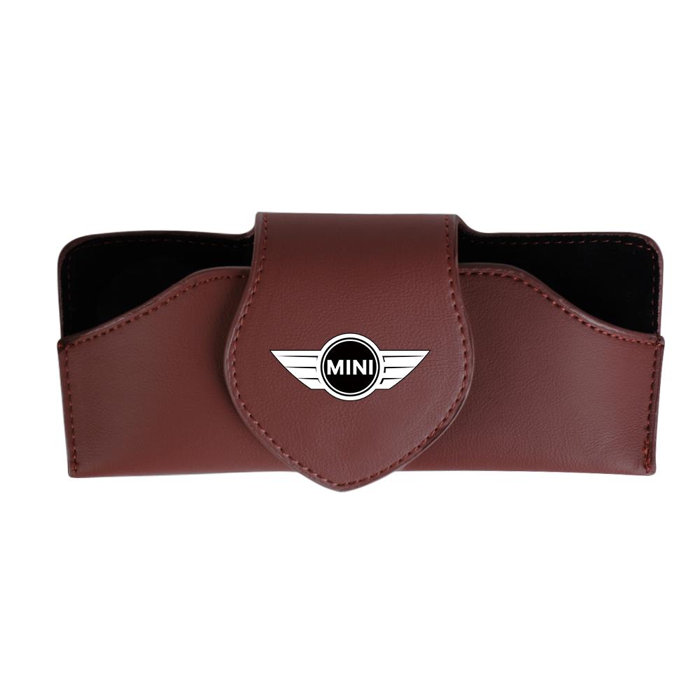 Leather Car Glasses Frame Sun Visor Sunglasses Storage Holder For Mini Cooper JCW Works F54 F55 F56 F57 F60 R50 R52 R53 R55 R56