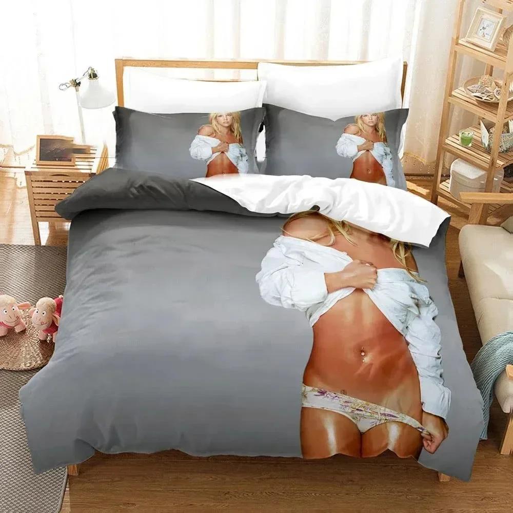 3D Britney Spears Printed Bed Set Duvet Cover Pillowcase Bedding Set Linen Sheet Quilt Cover Full Queen King Size Home Textile