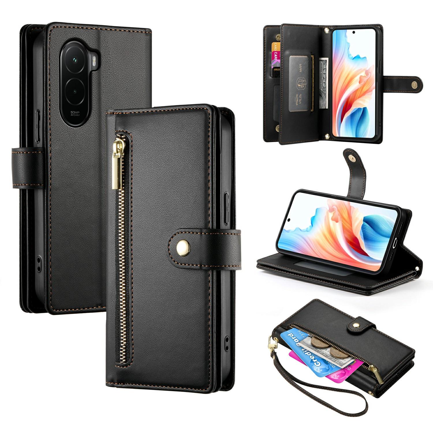 

Для Xiaomi Poco M7 4G (Європа) (171мм) Чохол Гаманець на блискавці Шкіряний Чохол для телефону з ремінцями