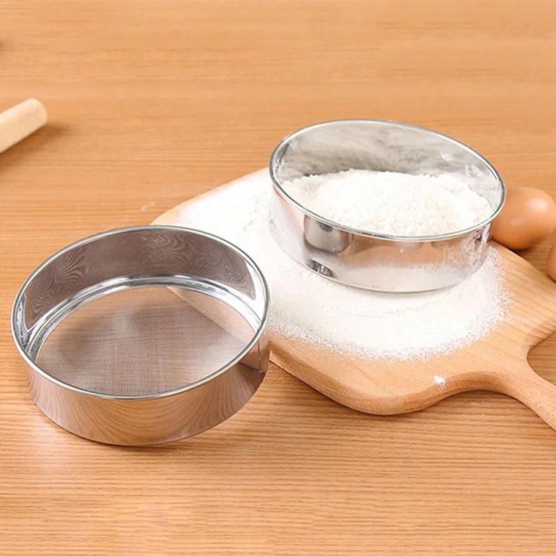 Stainless Steel Flour Sieve Baking Small Tool sliver Mesh Sugar Powder Kitchen Tools Practical household Kitchen accessories