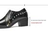 Men's Large Size Pointed Toe Leather High Heel Shoes - European American Fashion Rivet Cuban Style for Business and Casual Wear