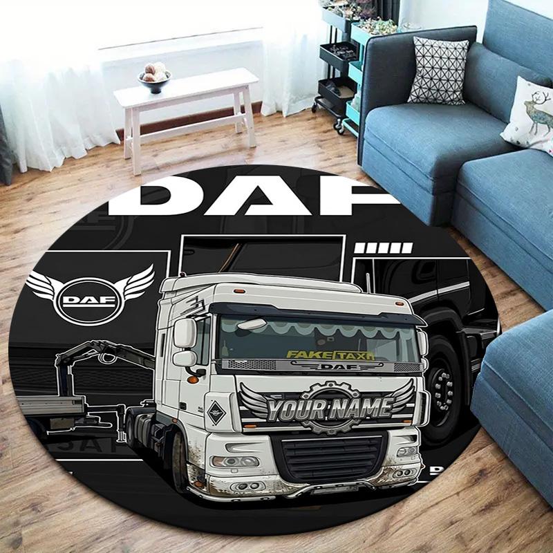 Daf Team Custom Name Round Area Rug Carpet Rug For Living Room Bedroom Sofa Playroom Decor Nonslip Floor Mat