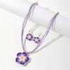 Soft Clay Plumeria Flower Jewelry Set Plumeria Flower Design Bohemian Style Flower Necklace Earrings Set Matching Earrings