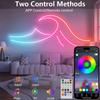 150 FT RGB neon light strip controlled app and remote control Waterproof Music Sync Color Changing Rope for Bedroom Living Game