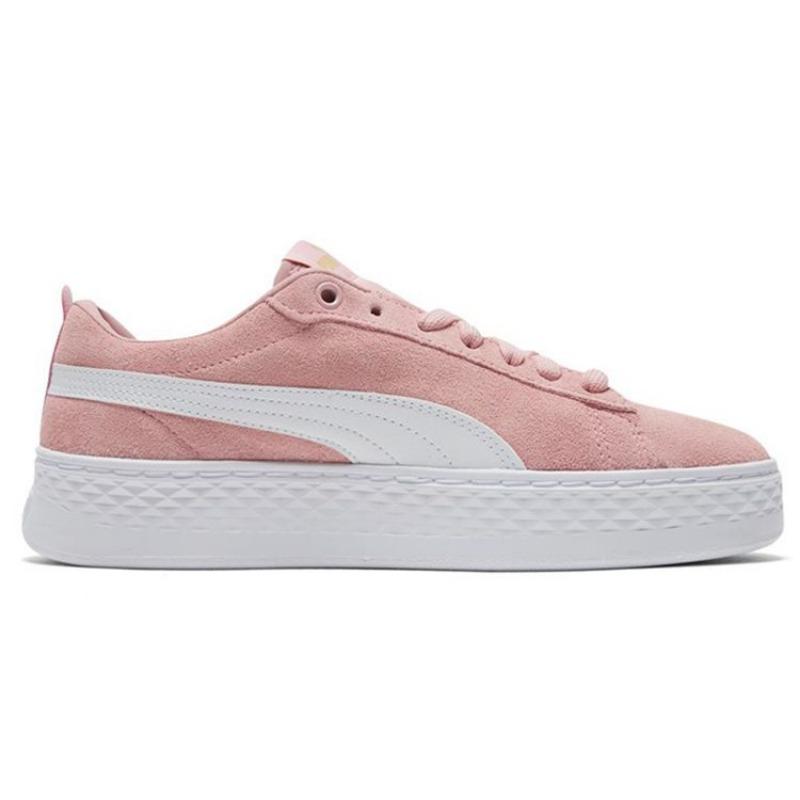 Puma Smash Platform SD 'Bridal Rose' Women Low-top Suede Round Toe Comfort Skate Shoes Peach Pink 366488-10