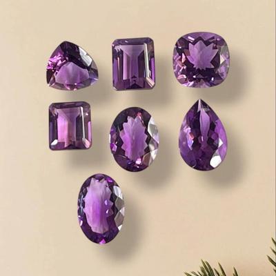 Carat Size Natural Amethyst Faceted Loose Gemstone Wholesale Lot, Healing Gemstone Lot, Jewelry Making Stone Lot.