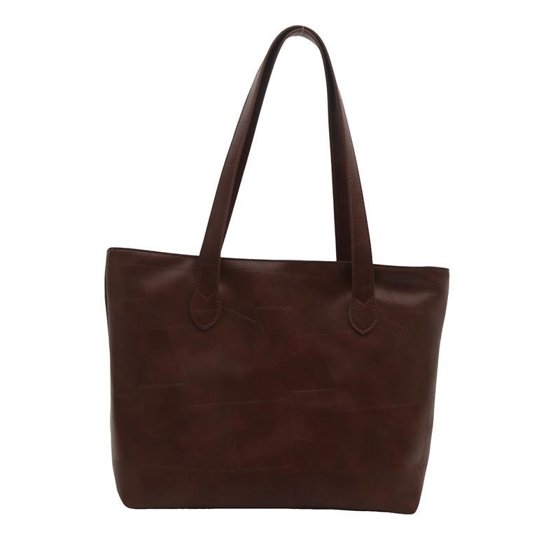 Elegant And Spacious Pu Tote Bag For Women Modern Urban Minimalist Style Perfect For Daily Use