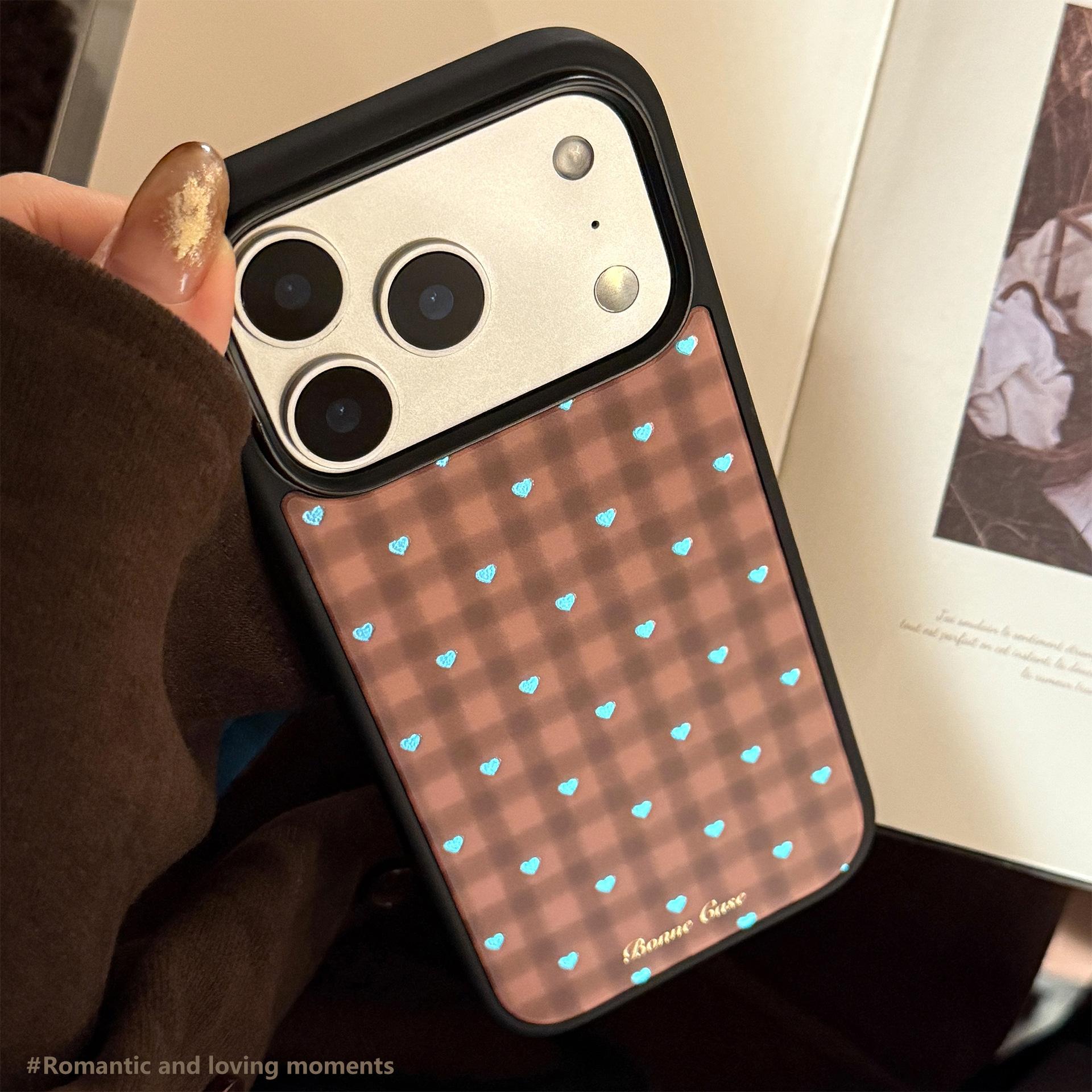 

Gilt Blue Love for Apple 17promax Mobile Phone Case for Iphone17 Retro Brown 16 Advanced 15 Suitable for 13 for Huawei 17promax