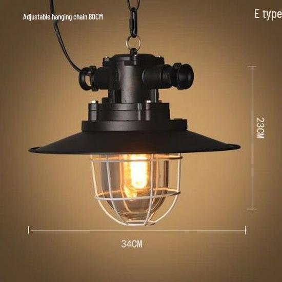 American Retro Wrought Iron Pendant Lamp for Restaurants and Bars