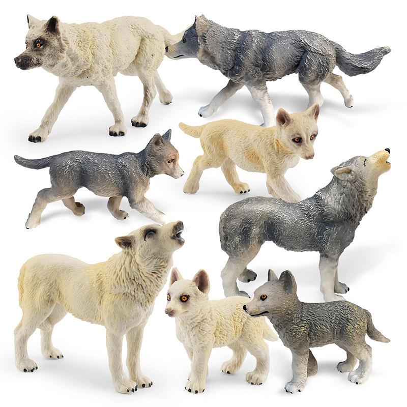 Simulation Waldtier Weißwolf Grauwolf Modell Spielzeug Sibirischer Wolf König Nordamerikanischer Weißwolf Desktop Dekoration Ornament