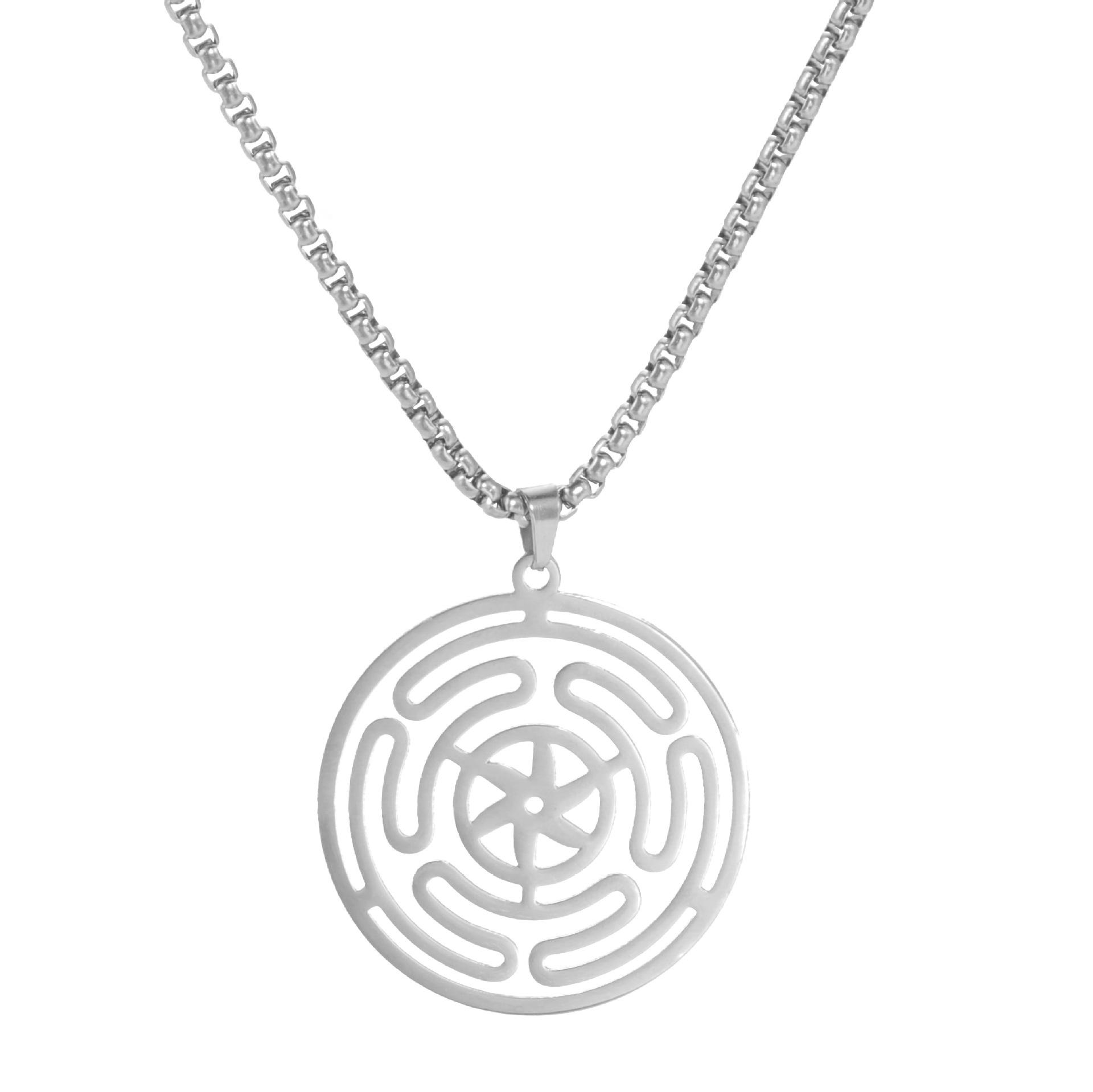 

Trendy Hollow-Out Windmill Swirl Smoke Pattern Pendant Necklace Versatile Fashion Jewelry