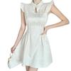 Uccellino Cheongsam Dress, Mini Ruffles, Neat and Clean Dress, Perfect for Cosplay, Dates, Halloween, and Parties (Size L)