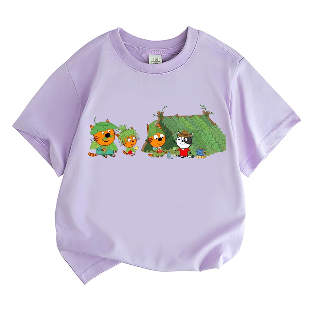 2026 NEW Kid-e-cats Boys Girls Kids Cartoon Clothing T-shirt Round Neck Short Sleeves Fashion Cute T-shirt Streetwear Manga/Comic Tees Anime T-shirt