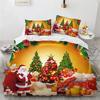 New 3D Print Christmas Santa Claus Comfortable Duvet Quilt Cover Pillowcase Bedding Set Children Bedroom Decoration Home Textile