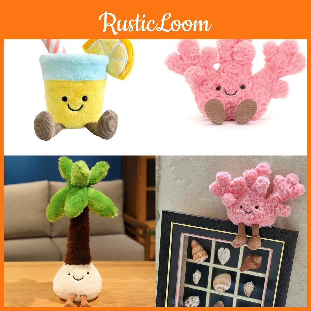 Coconut Tree Juice Coral Shaped Plush Toy Soft Material Romantic Decoration Gift