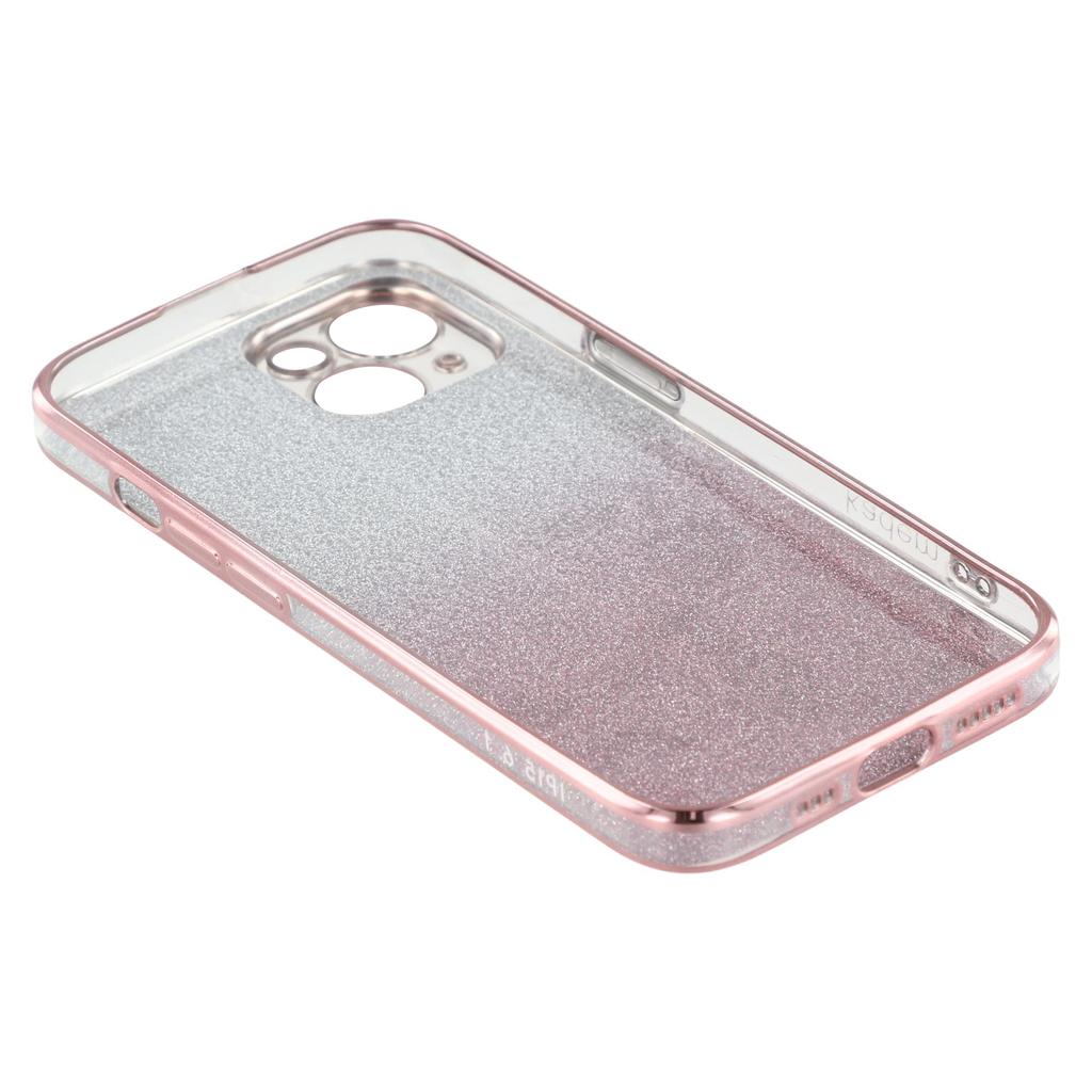 KADEM For iPhone 13 Mini 5.4 Inch Drop Proof TPU Phone Cover Flower Design Glitter Rhinestone Decor Phone Case with Strap