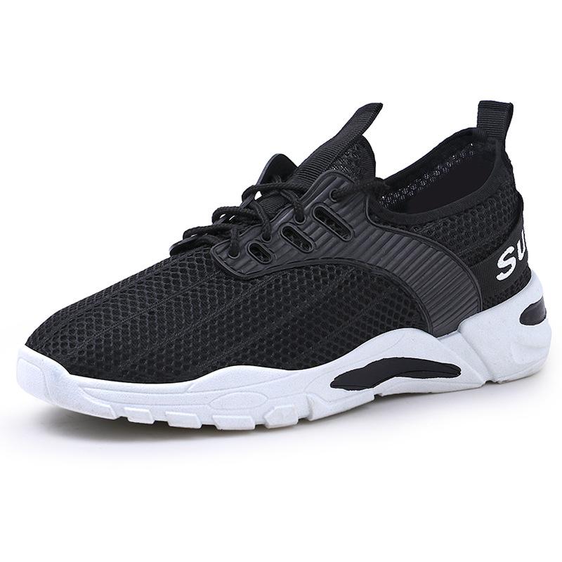 Summer Men's Mesh Cloth Shoes, Lace Up Breathable Mesh Sports Single Shoes, Thin and Lightweight Running Shoes