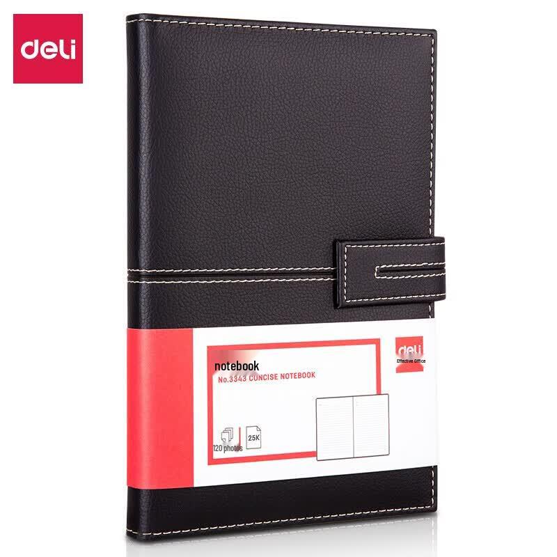 Deli 3343 Refillable Leather Business Notebook чёрный