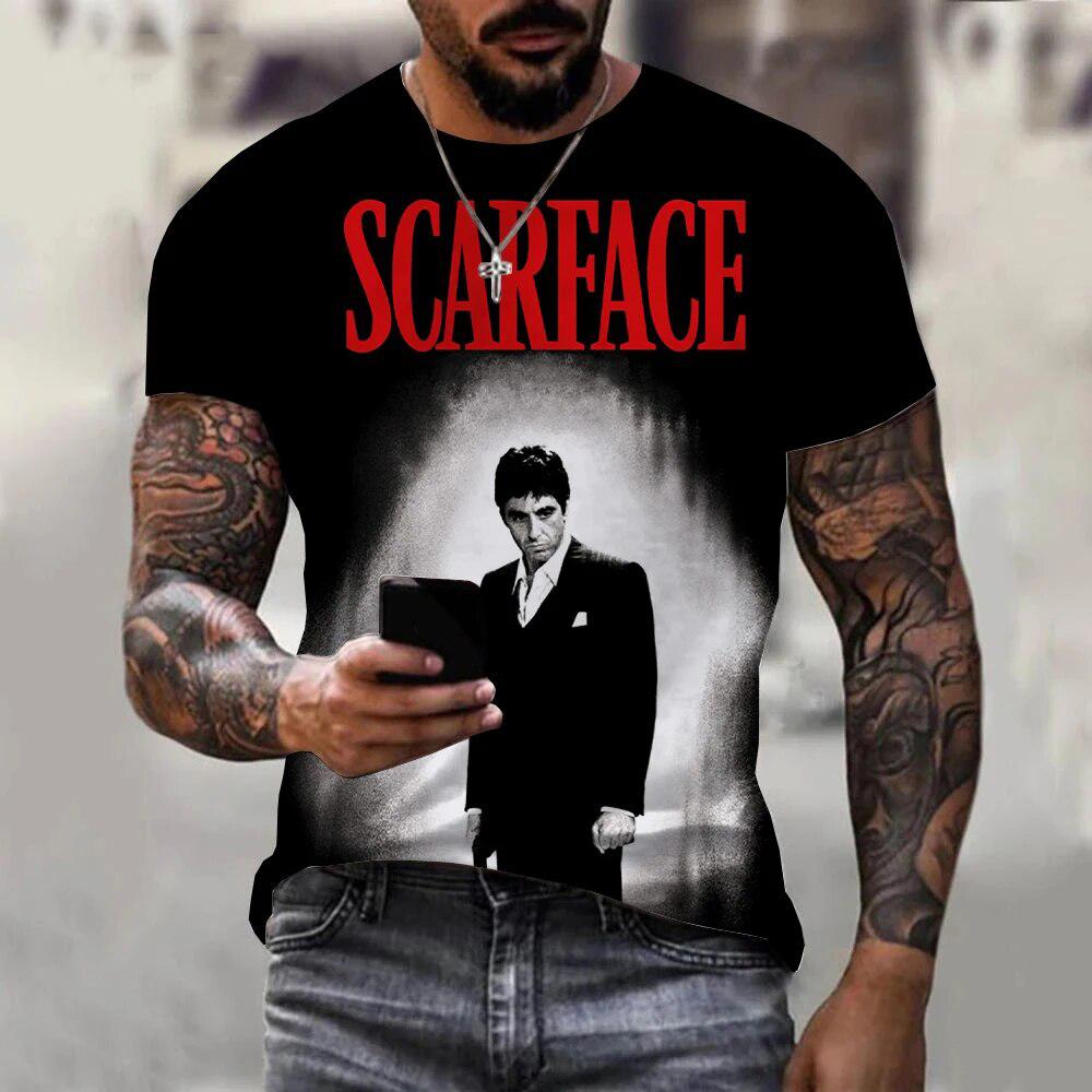 ETST 009 Scarface Klassieke Film 3D Print Sport Sneldrogend Ademend Heren T-shirt Buiten Straat Harajuku Casual Mode Fan Korte Mouw 3XL