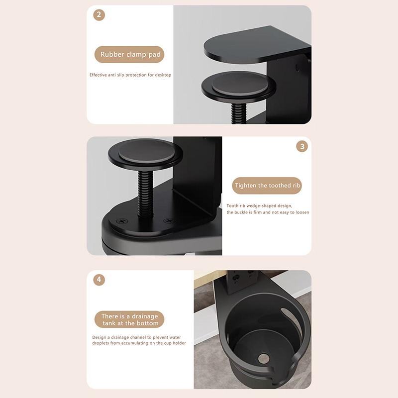 Office Desktop Storage Tableside Fixed Cup Holder Cup Clip Cup Holder Cup Rack, Desk Storage Rack