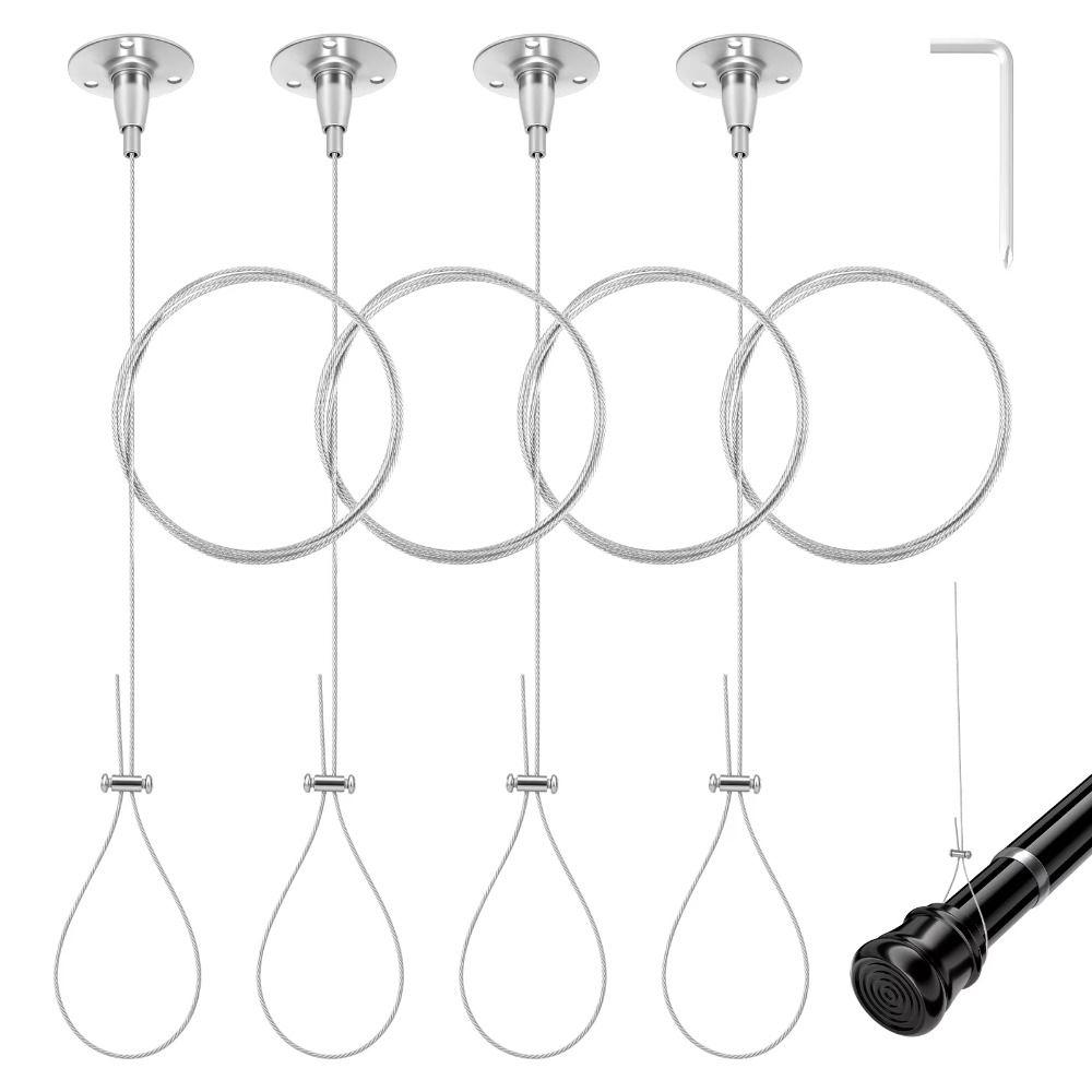 Cuerda de Soporte Ajustable para Barra de Cortina de Ducha Para Barras Curvas/en Forma de L/Cortinas