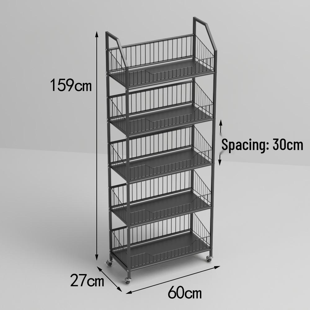 Freestanding Multilayer Snack & Beverage Display Rack for Convenience and Home Use