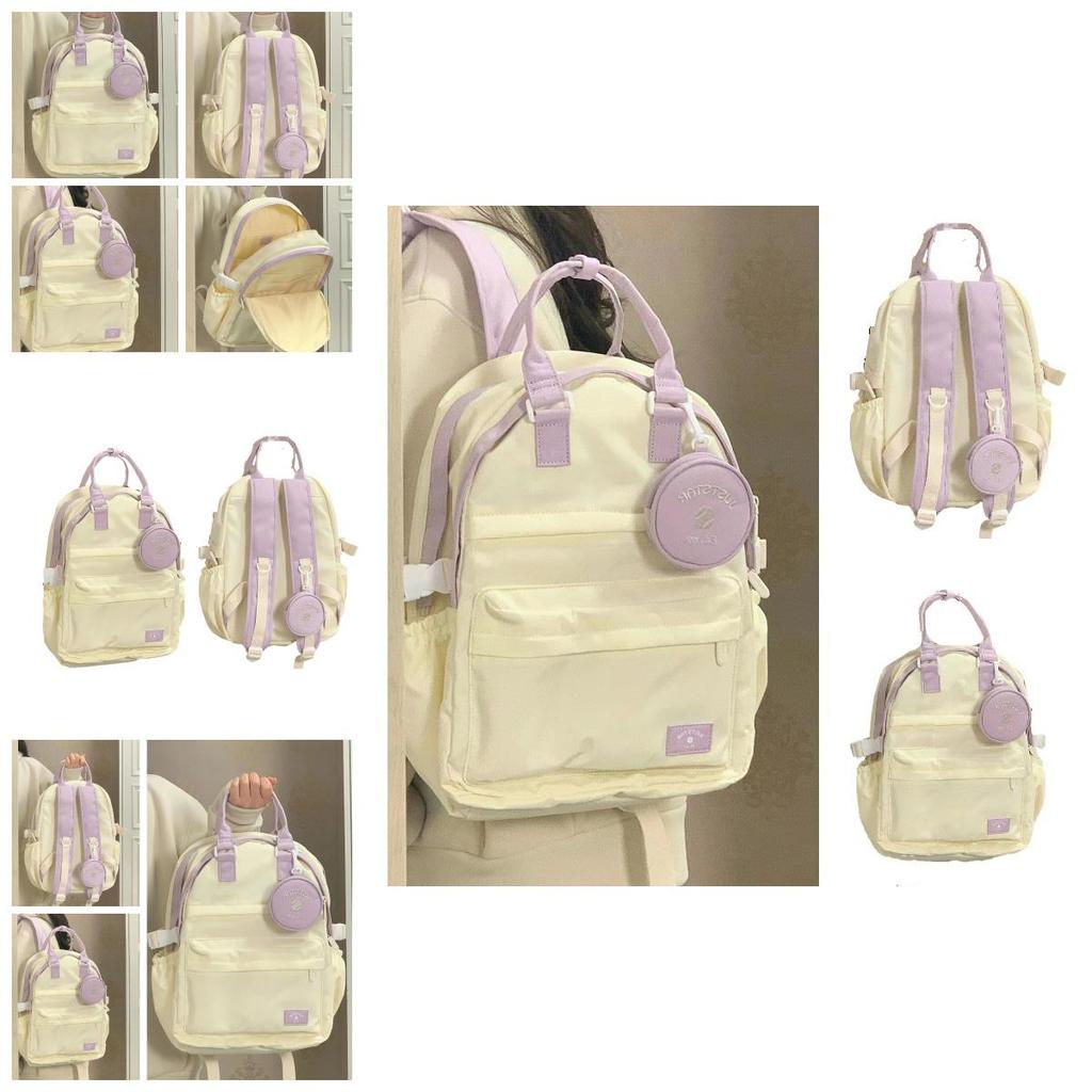 Trendy Unisex Canvas Backpack With Spacious Compartments And Zipper Closure