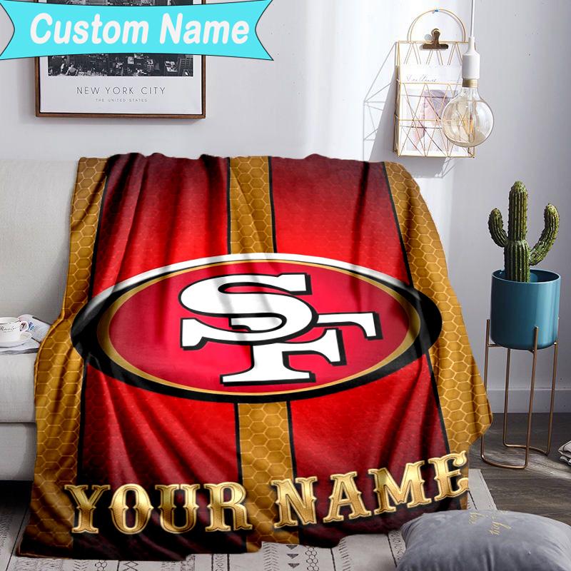 Custom Name Blanket Faithful 49ers football Blanket Bedding Blanket for Travel, Camping, Living Rooms, Offices, Sofas, Fan Christmas gift