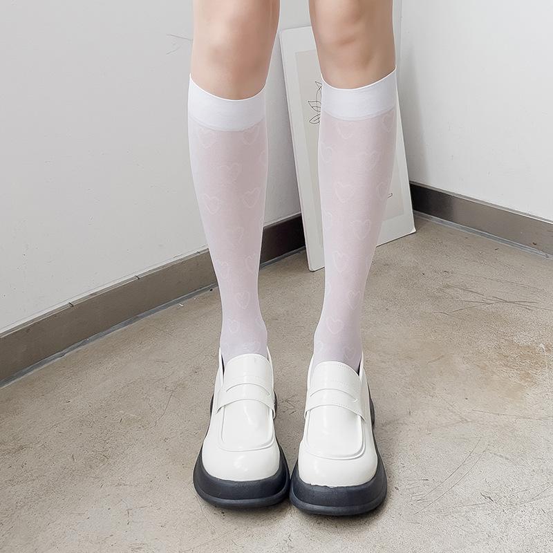 

Женские летние тонкие и модные новые носки до середины икры в форме сердца 1 pair белый