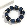 Boho Multicolor Resin Irregular Square Beaded Bracelet for Women Men New Trendy Acrylic Geometric Strechy Bracelet Jewelry Gifts