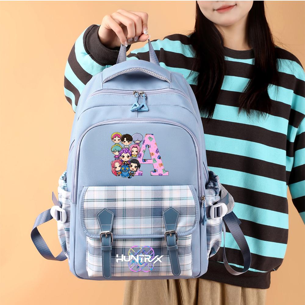 26 English Letter K-Pop Printed Large Capacity Backpack for Teenger Student Girl Boy Schoolbag Bookbag Women Waterproof Travel Bag Kid Gift Mochila