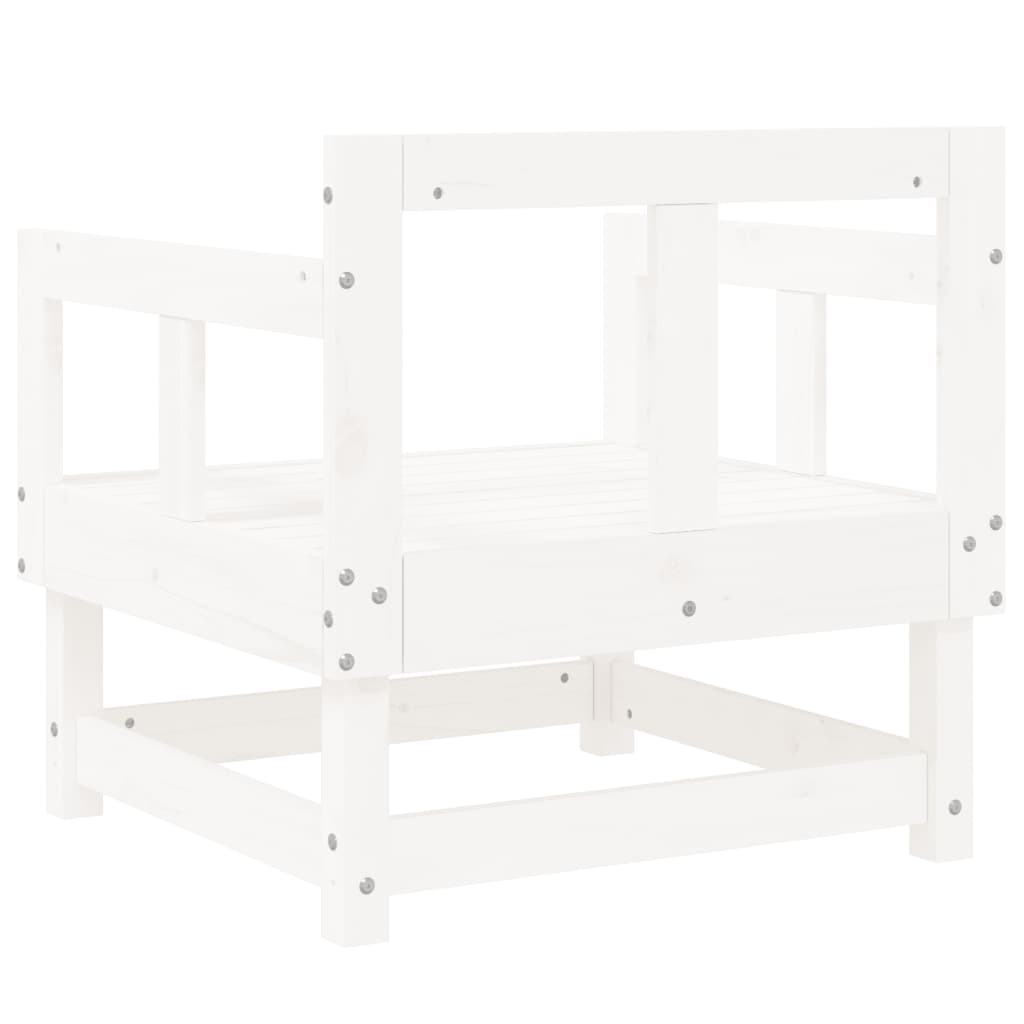 Garden Chairs 2 pcs White Solid Pine Wood