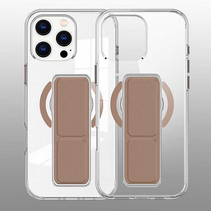 Suitable for IP16PM Transparent Crystal Spirit Wristband, Phone Case, Magnetic Stand, and Transparent Protective Case for Apple 15Pro