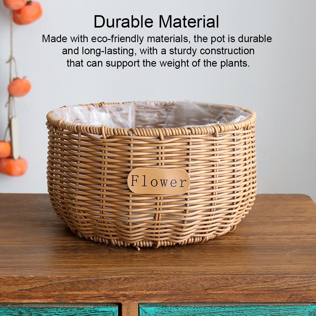 Woven er Basket Rattan Braided Succulent Storage Garden Plant Pot Manual Fruit Organizer Wedding Party Ornaments
