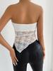 Spring/Summer 2026 Hot Selling Women's Asymmetrical Lace Spliced Bandeau Top