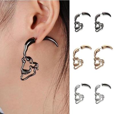 Punk Retro Skull Face Earrings - Creative Hollow Pierced Design