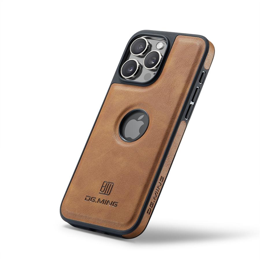 Luxury Strong Magnetic Leather Case for iPhone 16 Pro Max 15 14 Plus 13 12 11 Logo View Wireless Charging Macsafe Magsafe Cover