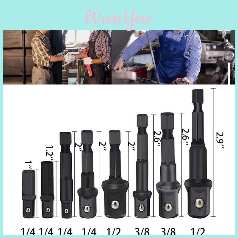 Versatile 8pc Impact Socket Adapter Kit For 1/4 Inch 3/8 Inch 1/2 Inch Drives
