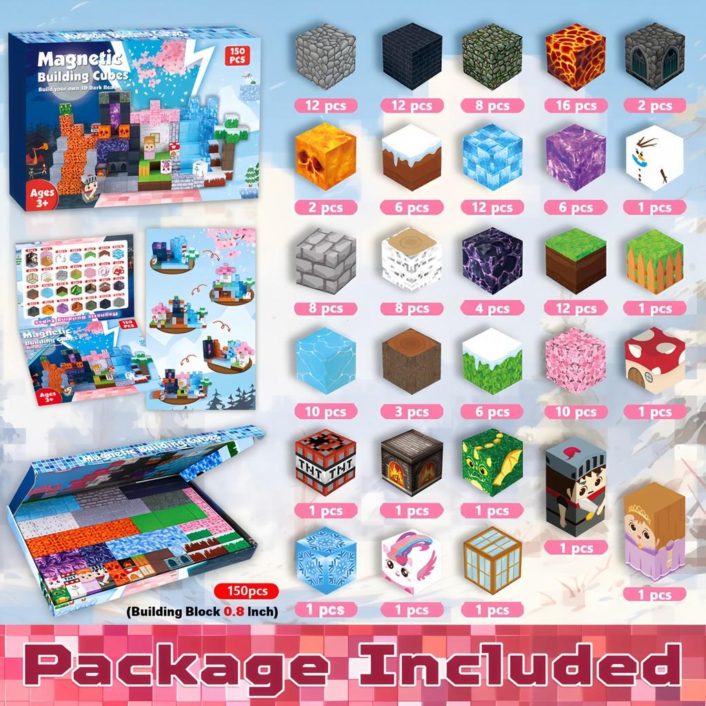 Vehicle Mining Minecraft Adventure Valley Farm Assembly Magnetic Block Set Cube