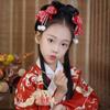 Tassel Chinese New Year Headwear Plush Ancient Style Hairpin Children Red Bow Hairpin  Children