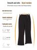 Mom's Warm Velvet High-Waist Flared Pants - Autumn/Winter, Elastic, Loose Fit for Middle-Aged & Elderly Women