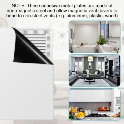 12/24 Stück Klebende Metallplatten für Magnetische Halterungen Hochbelastbare Rechteckige Klebende Metall-Ersatzstreifen mit Kleberückseite für Magnete