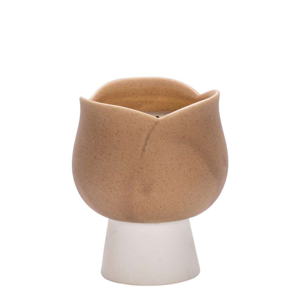 

Ceramic Tulips Candle Holder Romantic Candlestick Craft Ornament Candle Stand Birthday Gift кавовий
