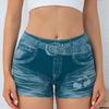 Imitation Denim Shorts for Women High Waisted Skinny Fake Jean Shorts Stretch Boyshort Panties Ladies Boxer Briefs