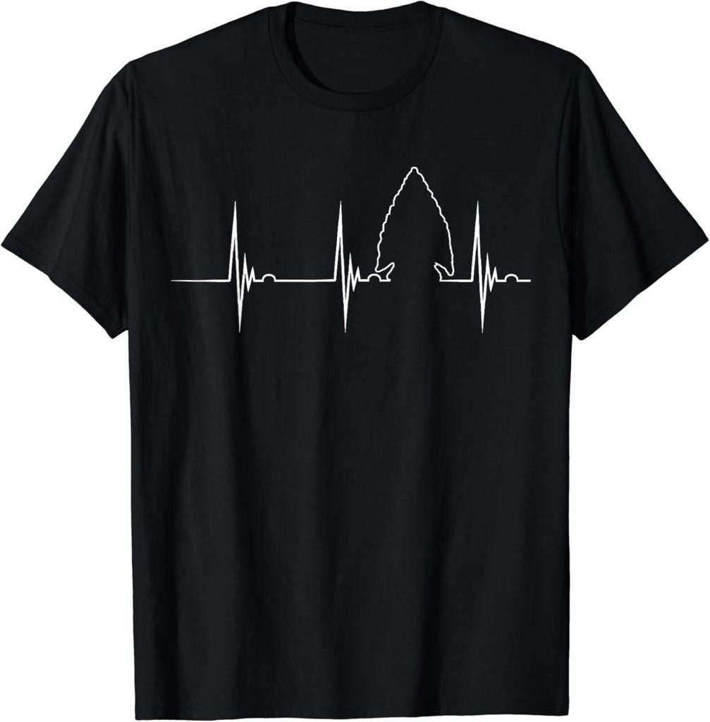 Arrowhead Hunting Heartbeat Ekg Pulse Hunter Flint Knapping Gift Unisex T-Shirt
