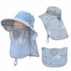 Men Women Detachable Face Cover Sun Hat Neck Flap Large Brim Fishing Hat Breathable UV Protection Outdoor Working Cap Fishing