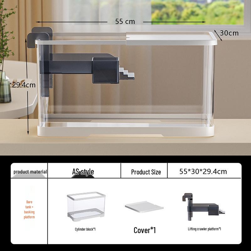 Versatile Desktop Turtle & Fish Aquarium with Basking Platform and Integrated Circulation System