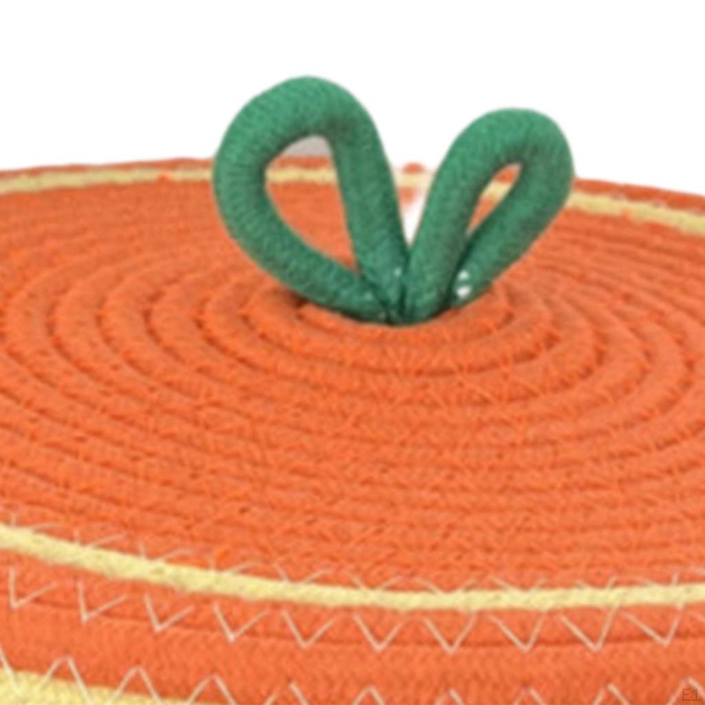 Cotton Rope Storage Basket,Decorative Basket with Cover,Desktop Stylish Container,Storage for