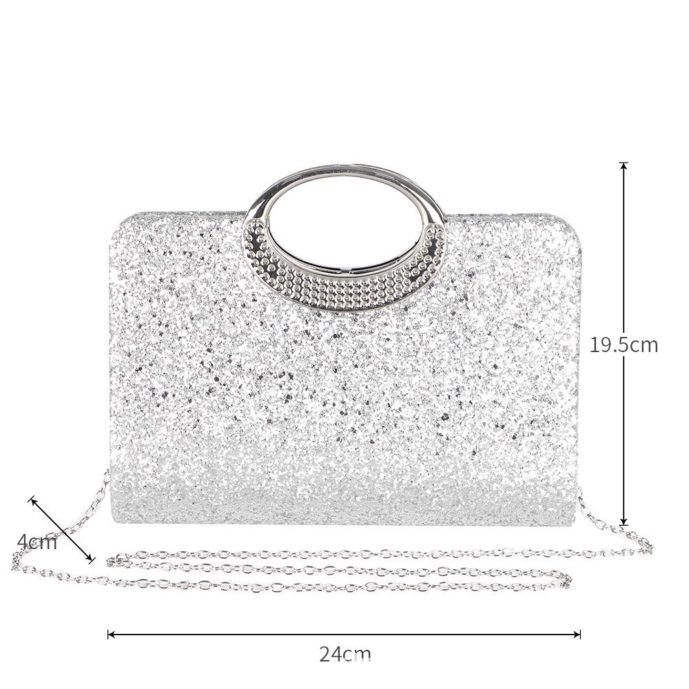 

Сумка-кроссбоди со стразами, быстрая доставка, вечерняя сумка для свадеб и вечеринок 24cm x 4cm x 19.5cm серебряный